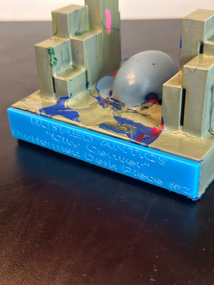 “City Center” Platformed Desk Piece #2 by Rushed Antics